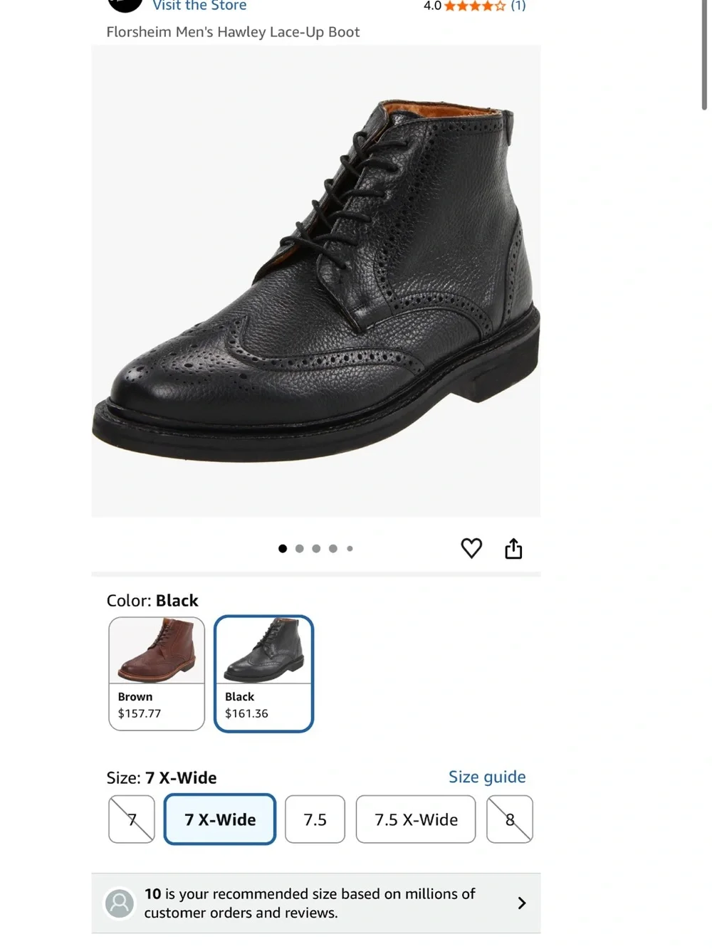 Florsheim Black Leather Wingtip Chukka Boots